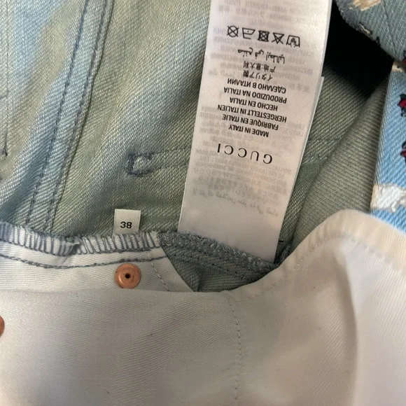 NWOT Gucci printed skirt denim xs 38 blue printed floral bunny coquette - Picture 9 of 9